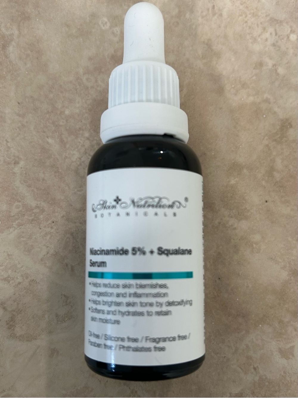 Niacinamide 5% + Squalane Serum — White & Teal Bottle